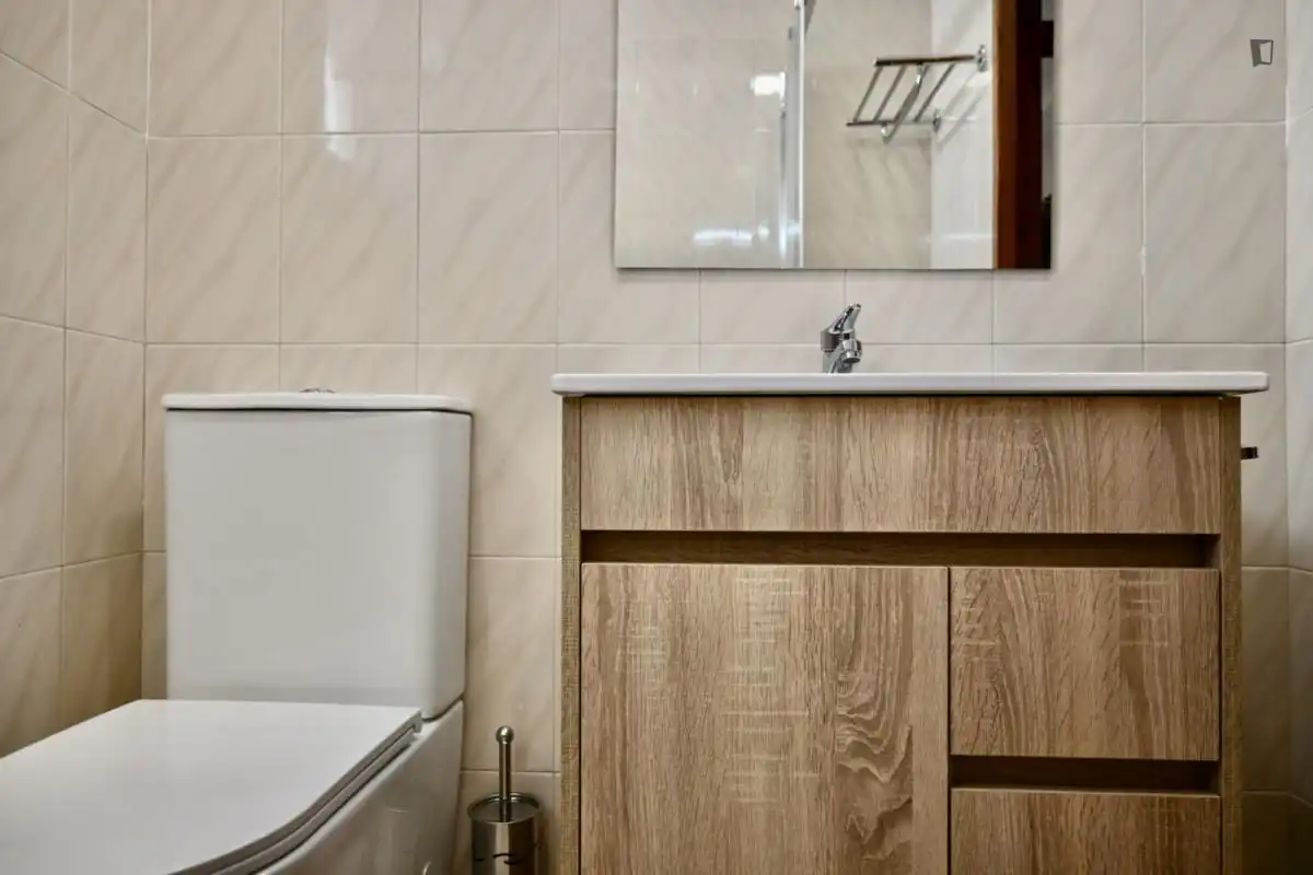 Bany de Apartament de lloguer en Madrid amb Aire condicionat, Calefacció i Moblat