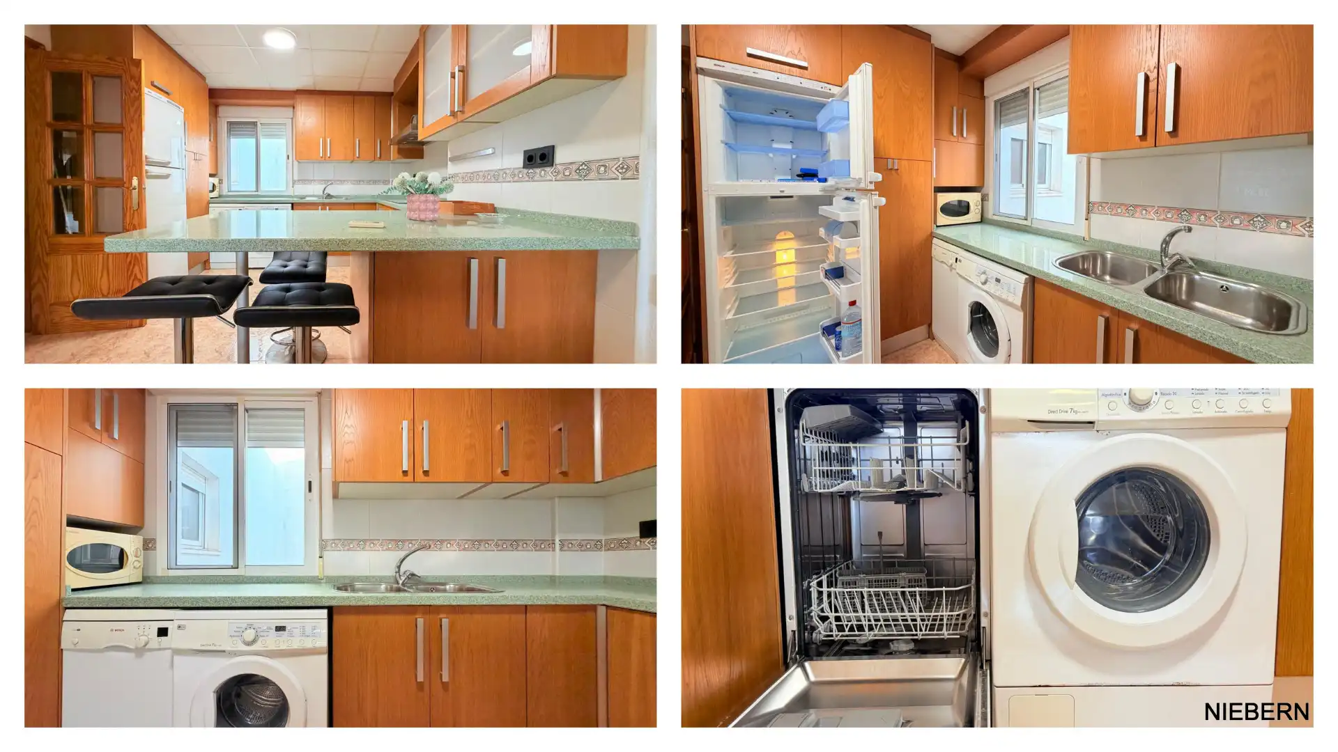 Cocina de Piso de alquiler en Cartagena con Aire acondicionado, Amueblado y Horno