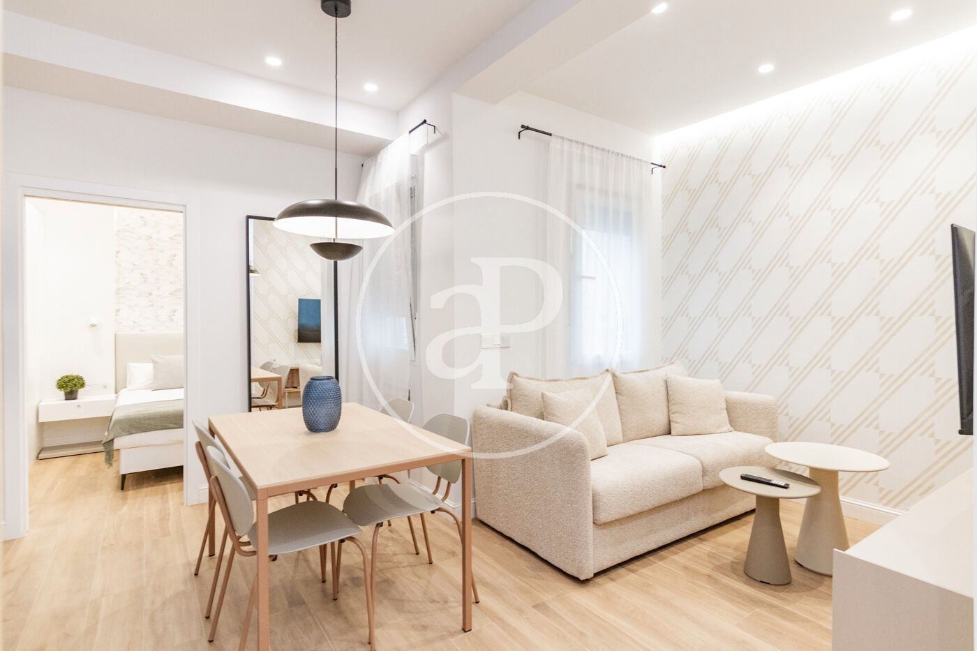 Living room of Flat to rent in  Madrid Capital  with Air Conditioner, Heating and Furnished