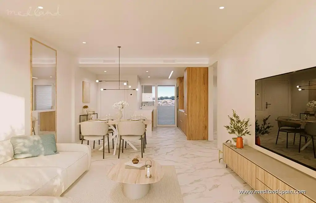Sala d'estar de Apartament en venda en Torrevieja amb Aire condicionat, Calefacció i Terrassa