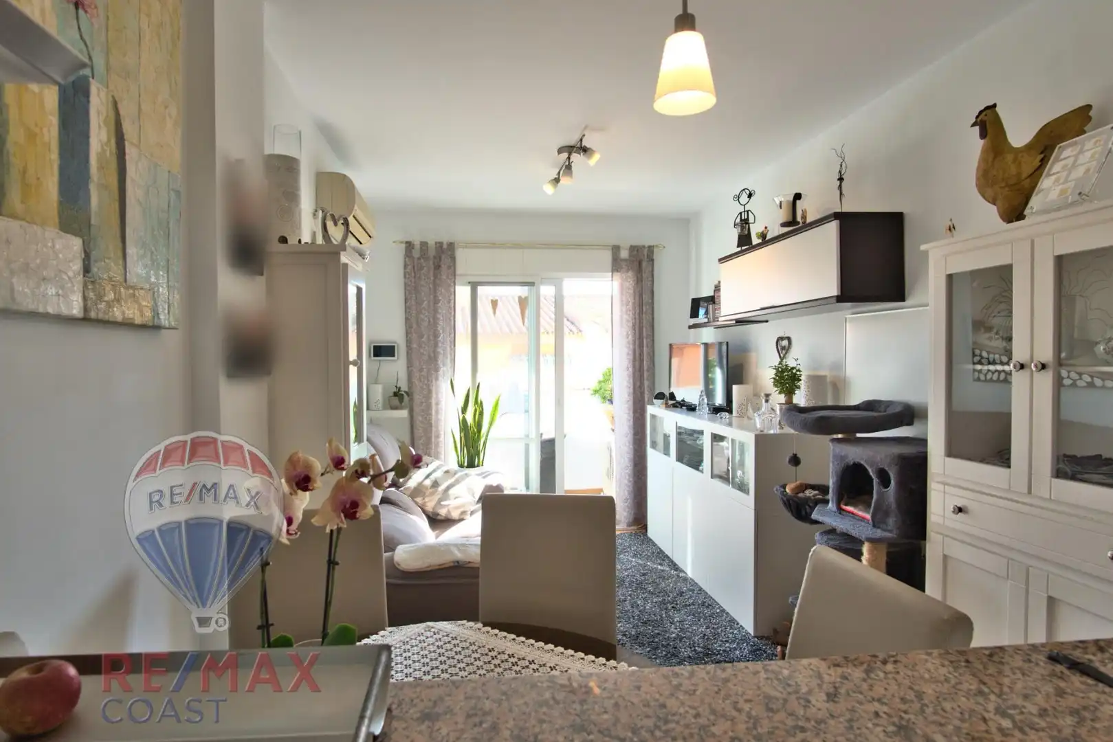Sala de estar de Dúplex en venta en Algarrobo con Aire acondicionado, Terraza y Amueblado