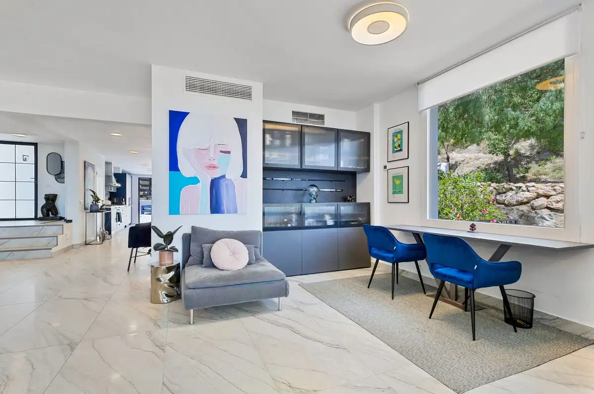Living room of Houses for sale in Ojén  with Air Conditioner, Private garden and Swimming Pool