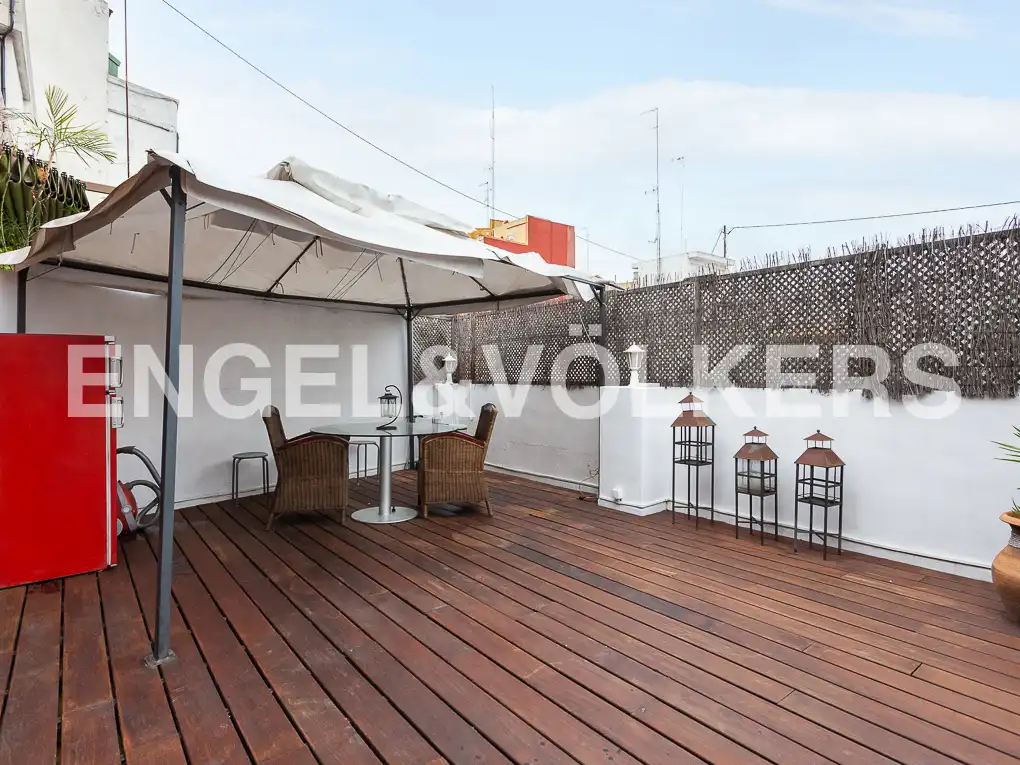 Terraza de Ático de alquiler en Valencia con Aire acondicionado, Calefacción y Parquet
