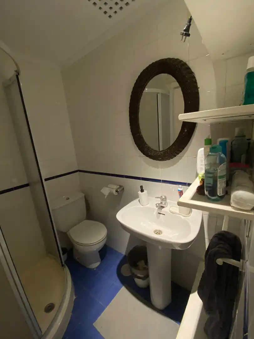 Badezimmer von Wohnung zur Miete in Madrid mit Heizung, Parkett und Möbliert