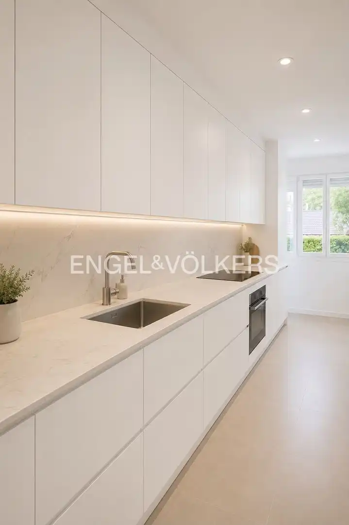 Cuina de Casa adosada de lloguer en La Moraleja amb Aire condicionat, Calefacció i Jardí privat