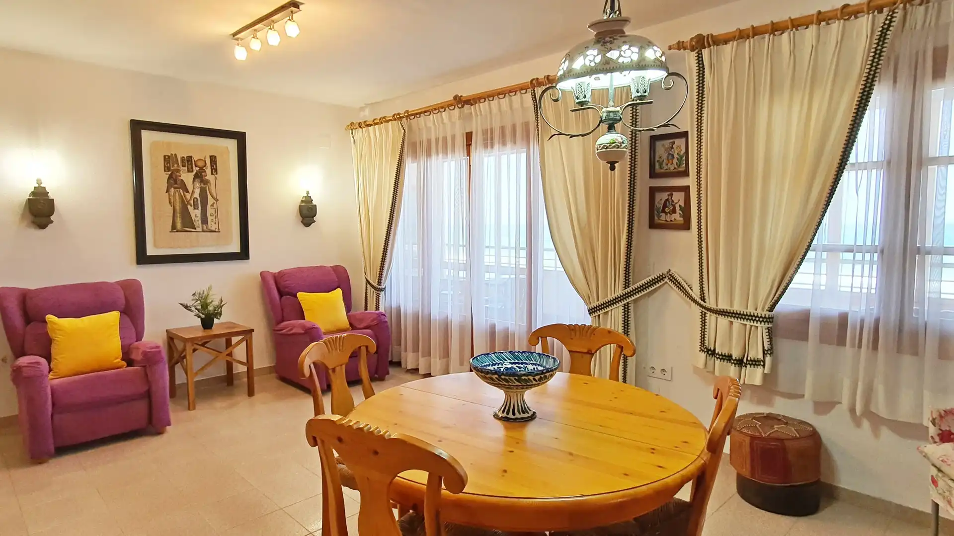 Comedor de Apartamento de alquiler en Miramar con Aire acondicionado, Terraza y Amueblado