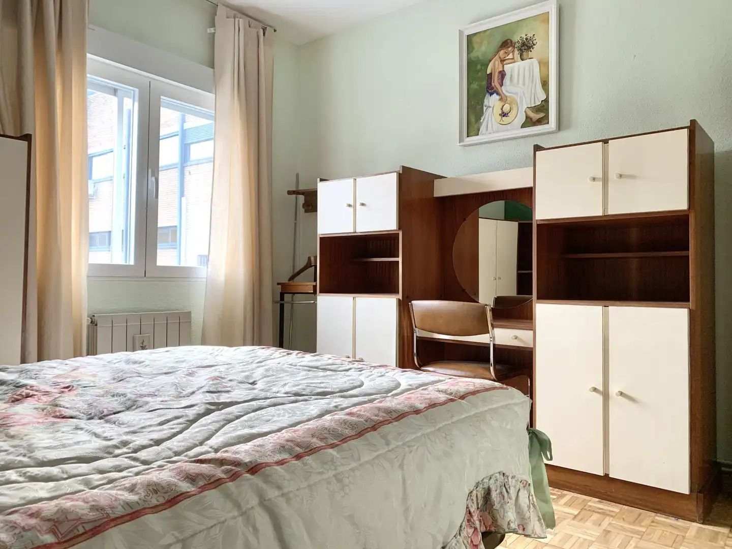 Bedroom of Flat for rent in Madrid  with Heating, Parquet flooring and Terrace