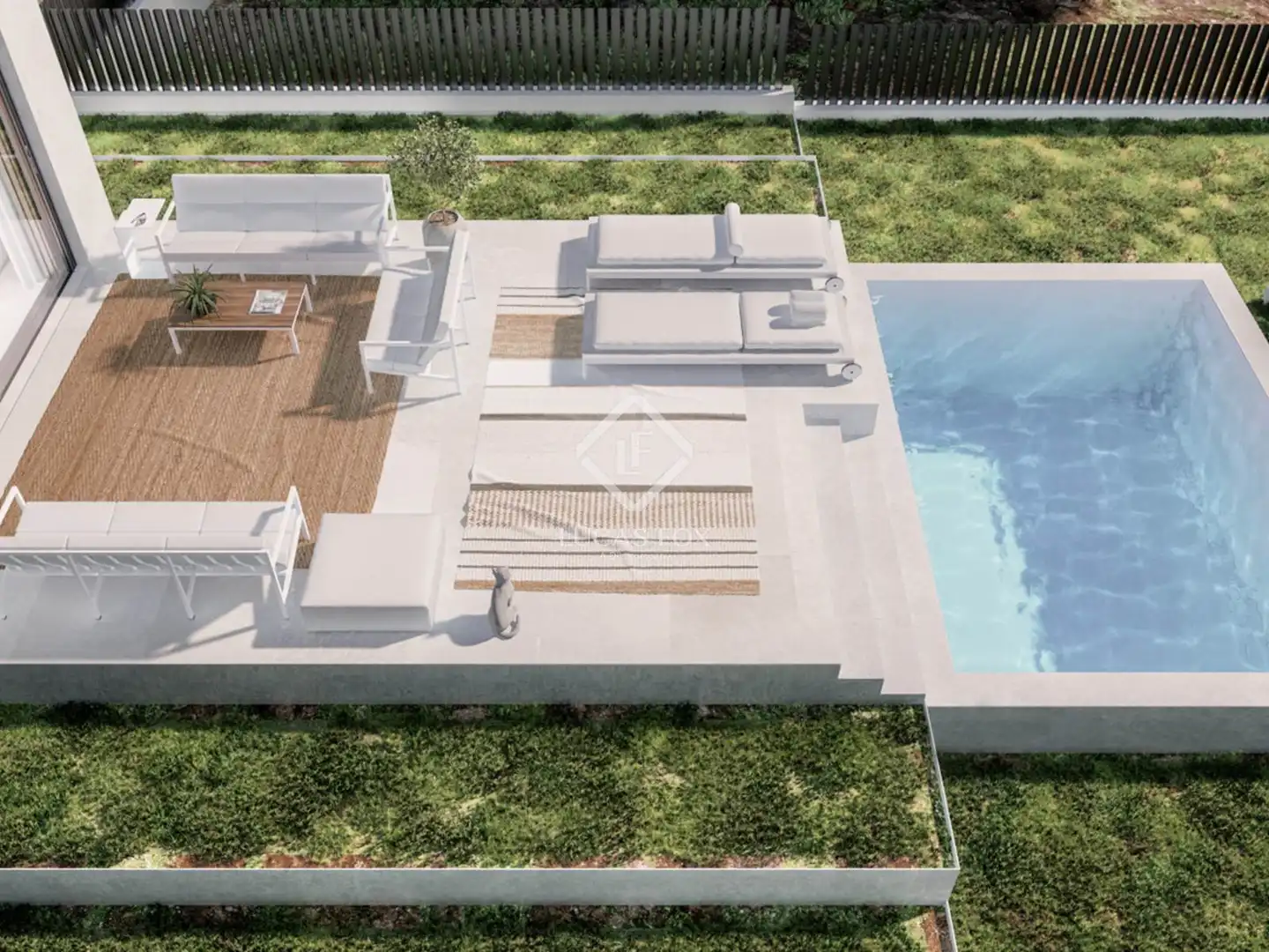 Schwimmbecken von Haus oder Chalet zum Verkauf in Santa Eulària des Riu mit Klimaanlage, Privatgarten und Terrasse