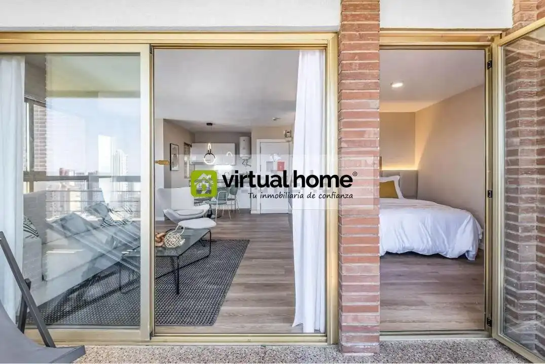 Bedroom of Flat for sale in Benidorm  with Air Conditioner, Terrace and Furnished