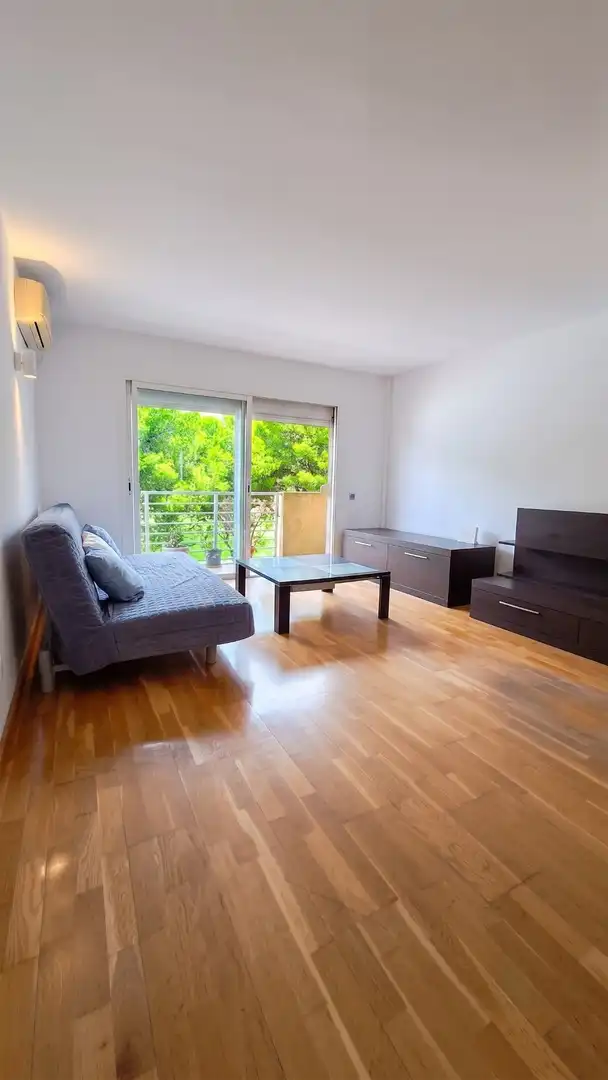 Sala d'estar de Pis de lloguer en  Palma de Mallorca amb Aire condicionat, Parquet i Terrassa