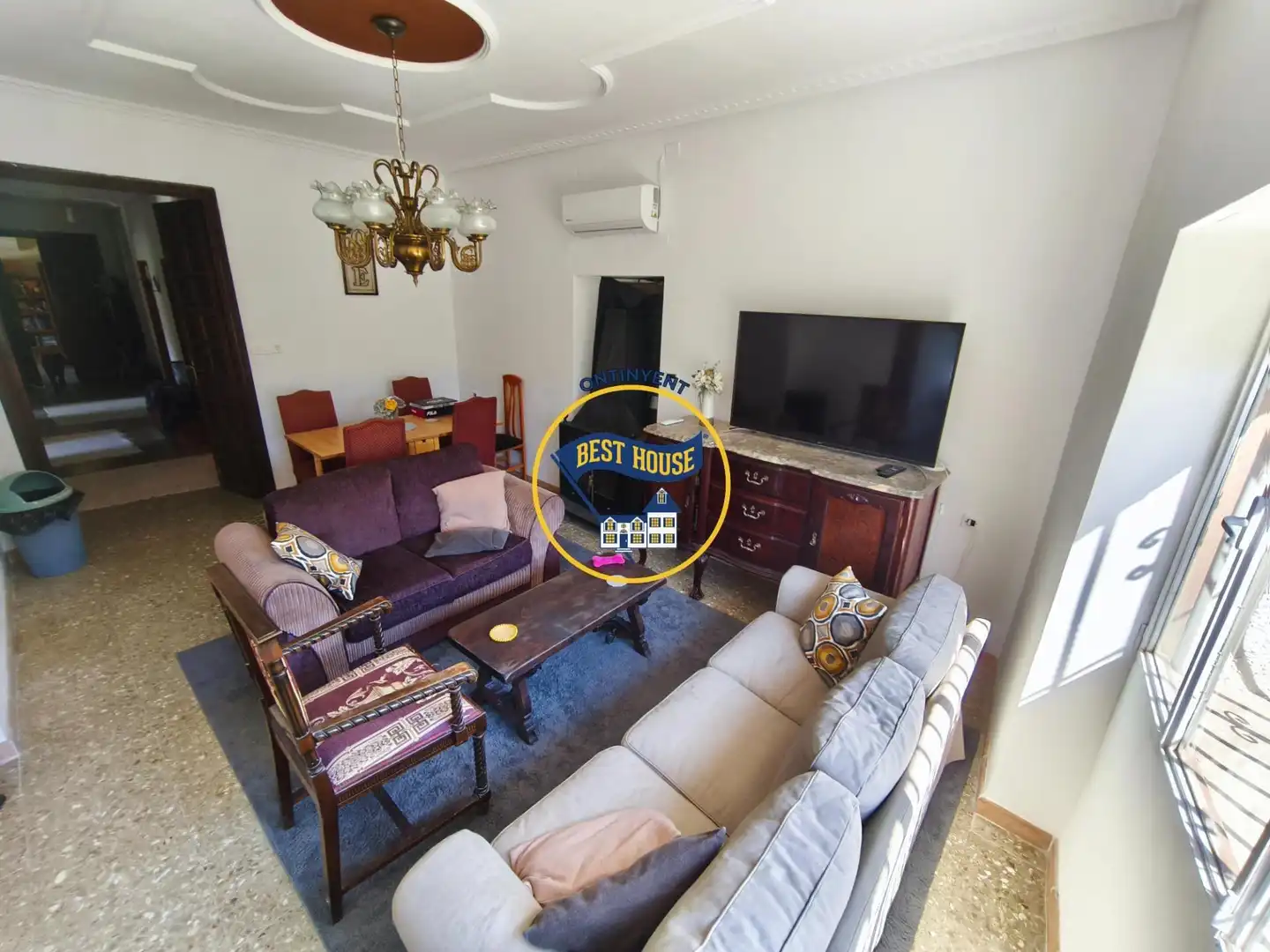 Sala de estar de Finca rústica en venta en Alfafara con Aire acondicionado, Jardín privado y Terraza
