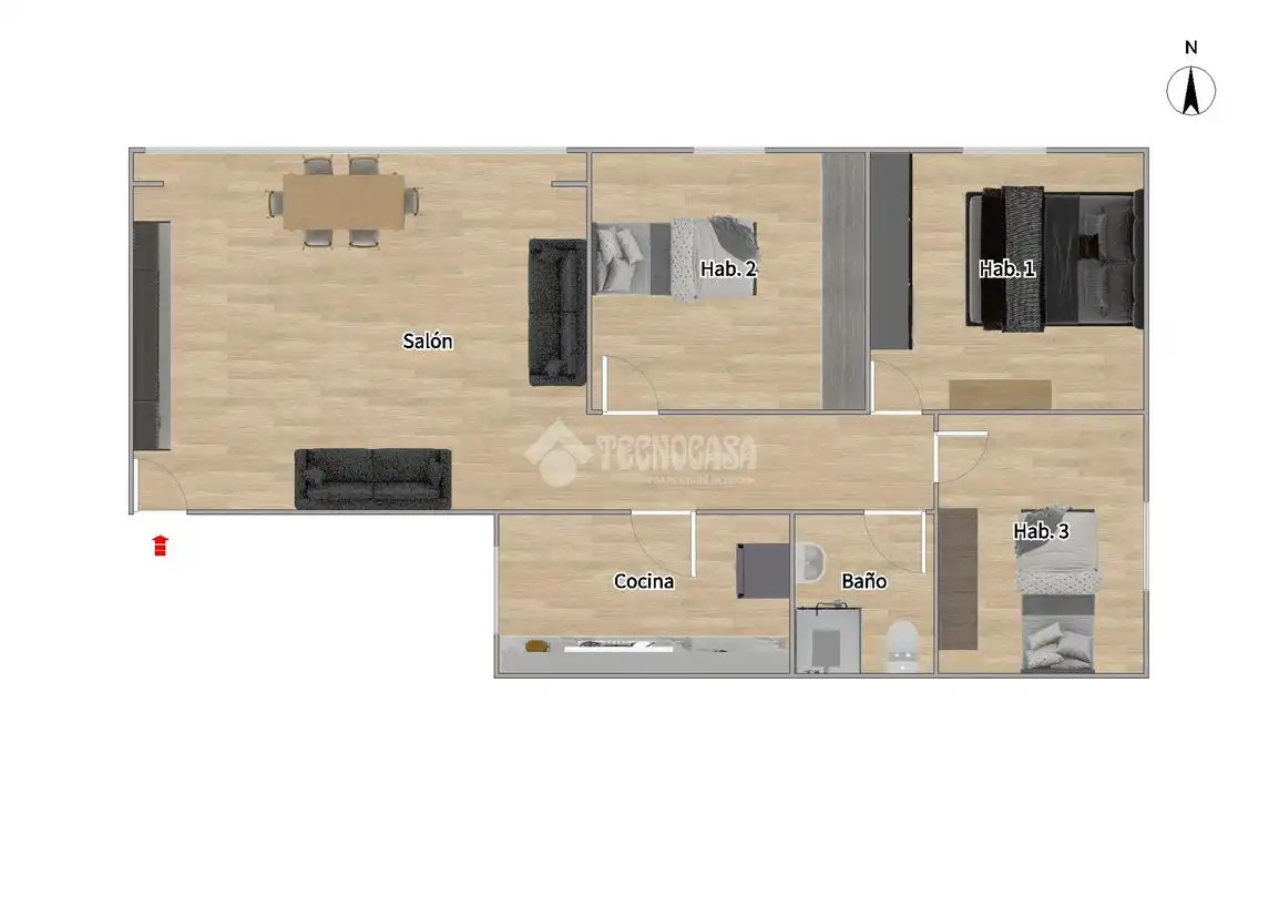Wohnung zum Verkauf in Málaga mit Heizung, Terrasse und Möbliert