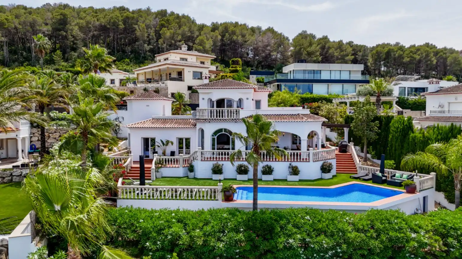 Exterior view of Houses for sale in Jávea / Xàbia  with Air Conditioner, Terrace and Swimming Pool