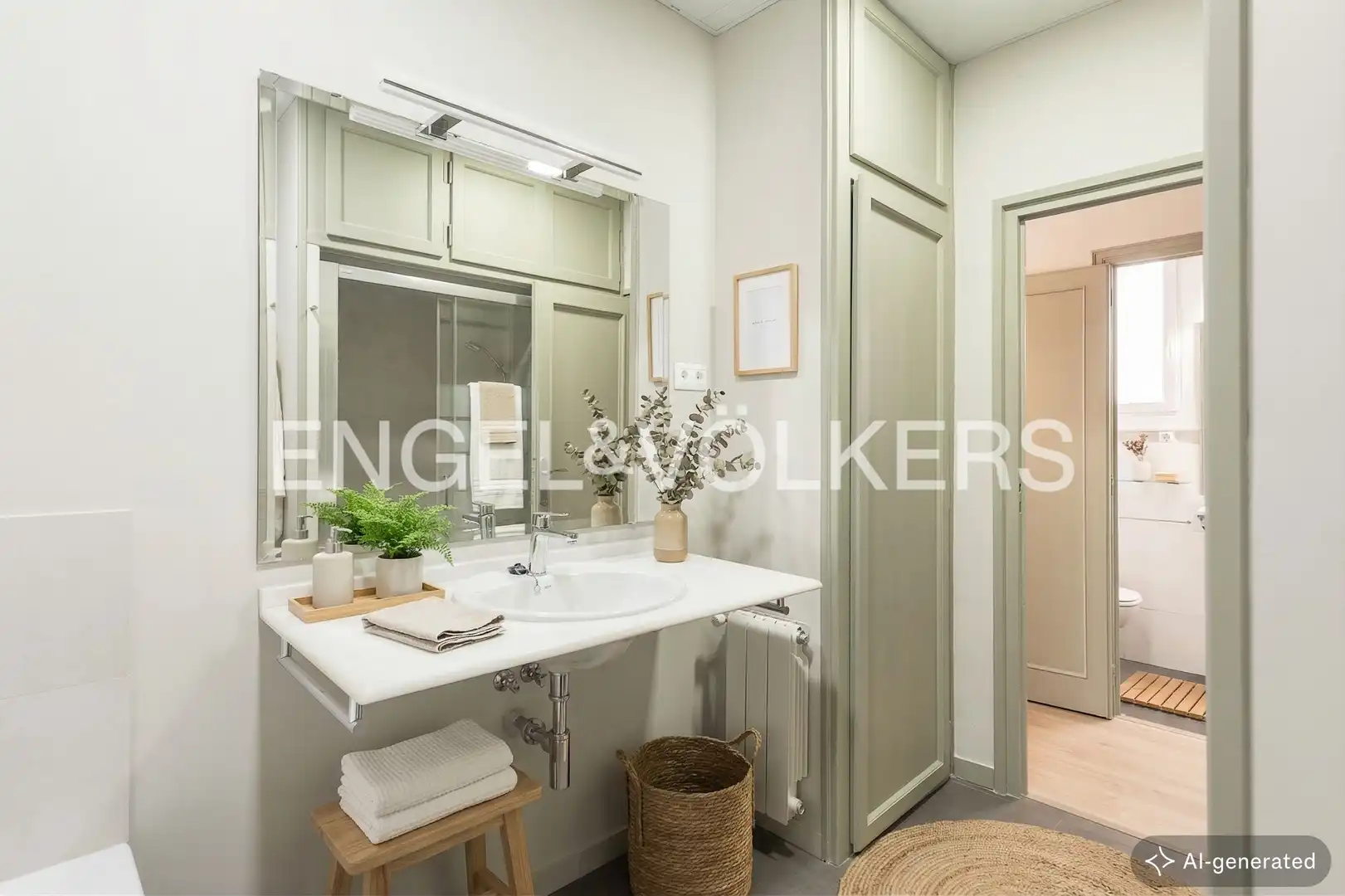 Badezimmer von Wohnung zum Verkauf in Barcelona mit Klimaanlage, Heizung und Parkett
