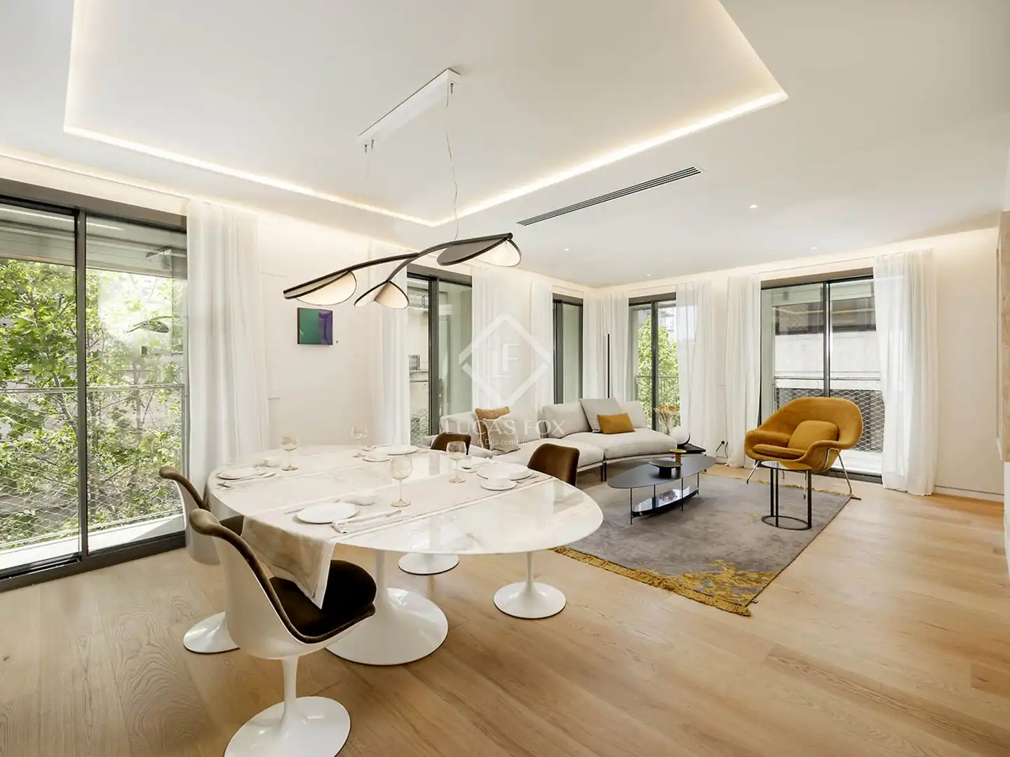Wohnzimmer von Wohnung zum Verkauf in Barcelona mit Klimaanlage, Terrasse und Schwimmbad