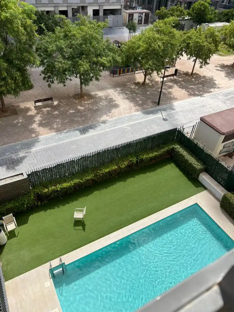 Terrace of Flat for rent in Valencia  with Air Conditioner, Heating and Furnished