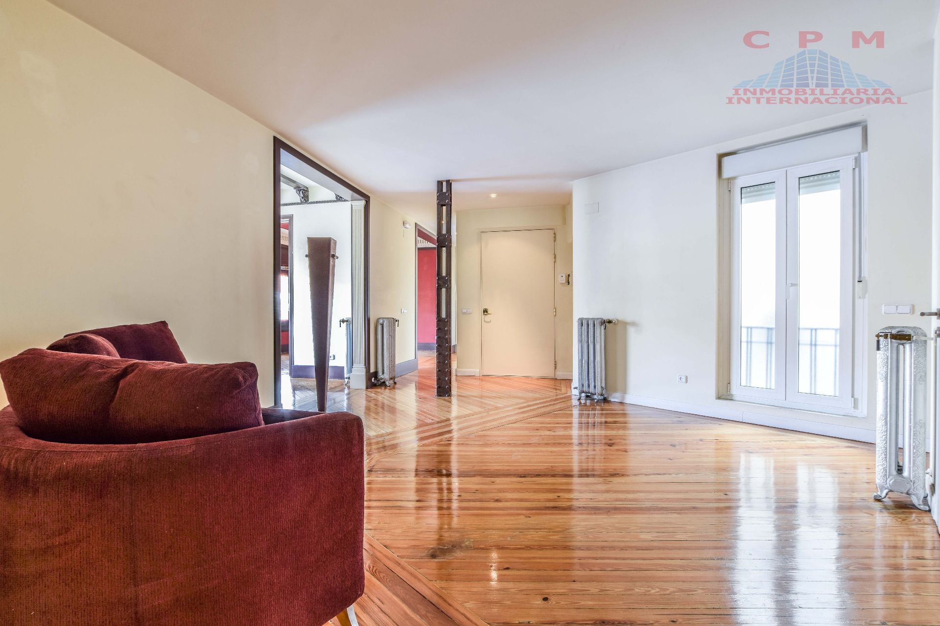 Sala d'estar de Pis de lloguer en  Madrid Capital amb Aire condicionat, Calefacció i Parquet