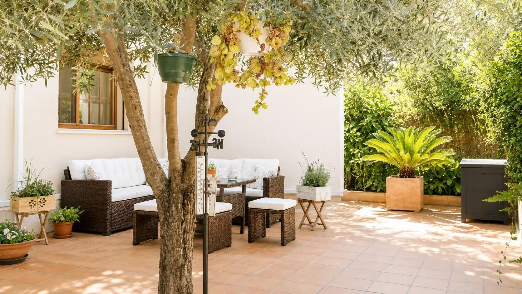 Terrasse von Erdgeschoss zum Verkauf in  Palma de Mallorca mit Klimaanlage, Privatgarten und Abstellraum
