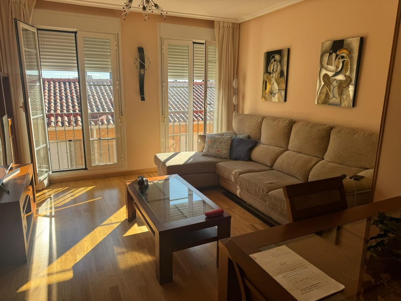 Living room of Flat for sale in Borja  with Air Conditioner, Heating and Parquet flooring