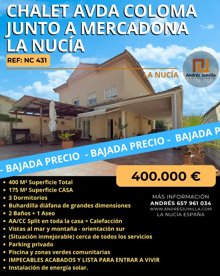 Jardín de Casa adosada en venta en La Nucia con Aire acondicionado, Calefacción y Jardín privado