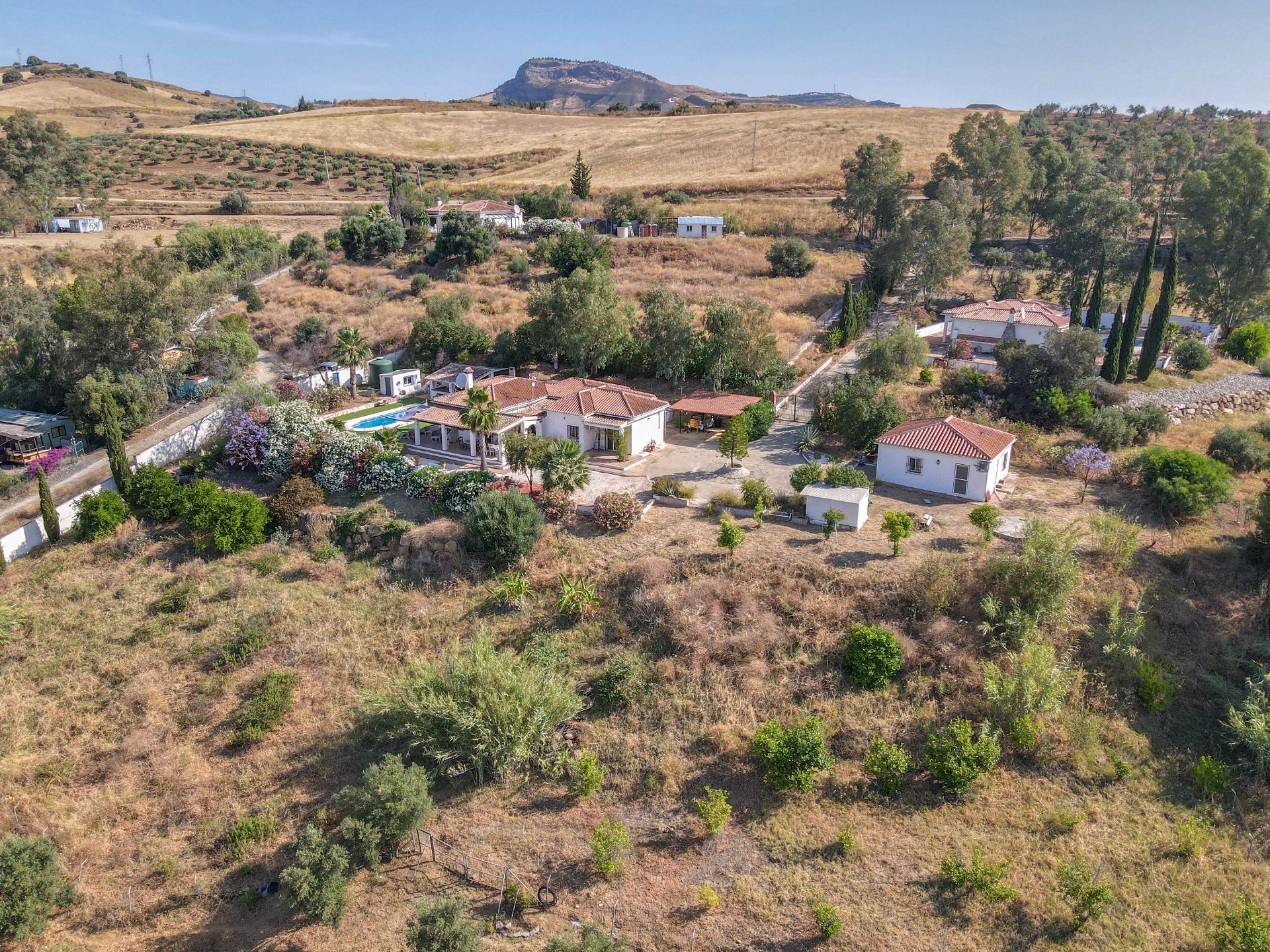 Vista exterior de Casa o xalet en venda en Pizarra amb Aire condicionat, Jardí privat i Piscina
