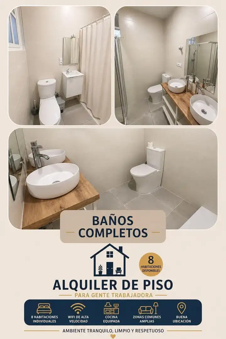 Baño de Piso para compartir en Ontinyent con Aire acondicionado y Balcón