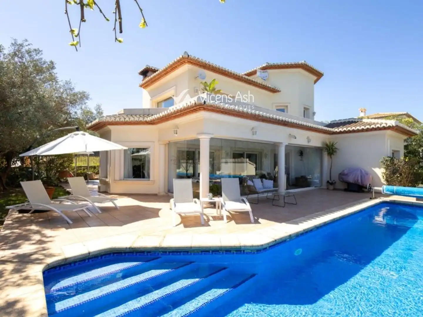 Exterior view of Houses for sale in Jávea / Xàbia  with Air Conditioner, Terrace and Swimming Pool