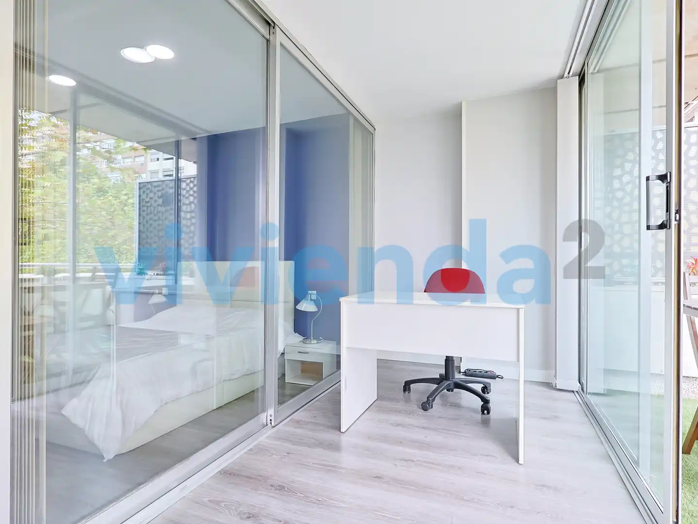 Schlafzimmer von Wohnung zur Miete in Madrid mit Klimaanlage, Heizung und Terrasse