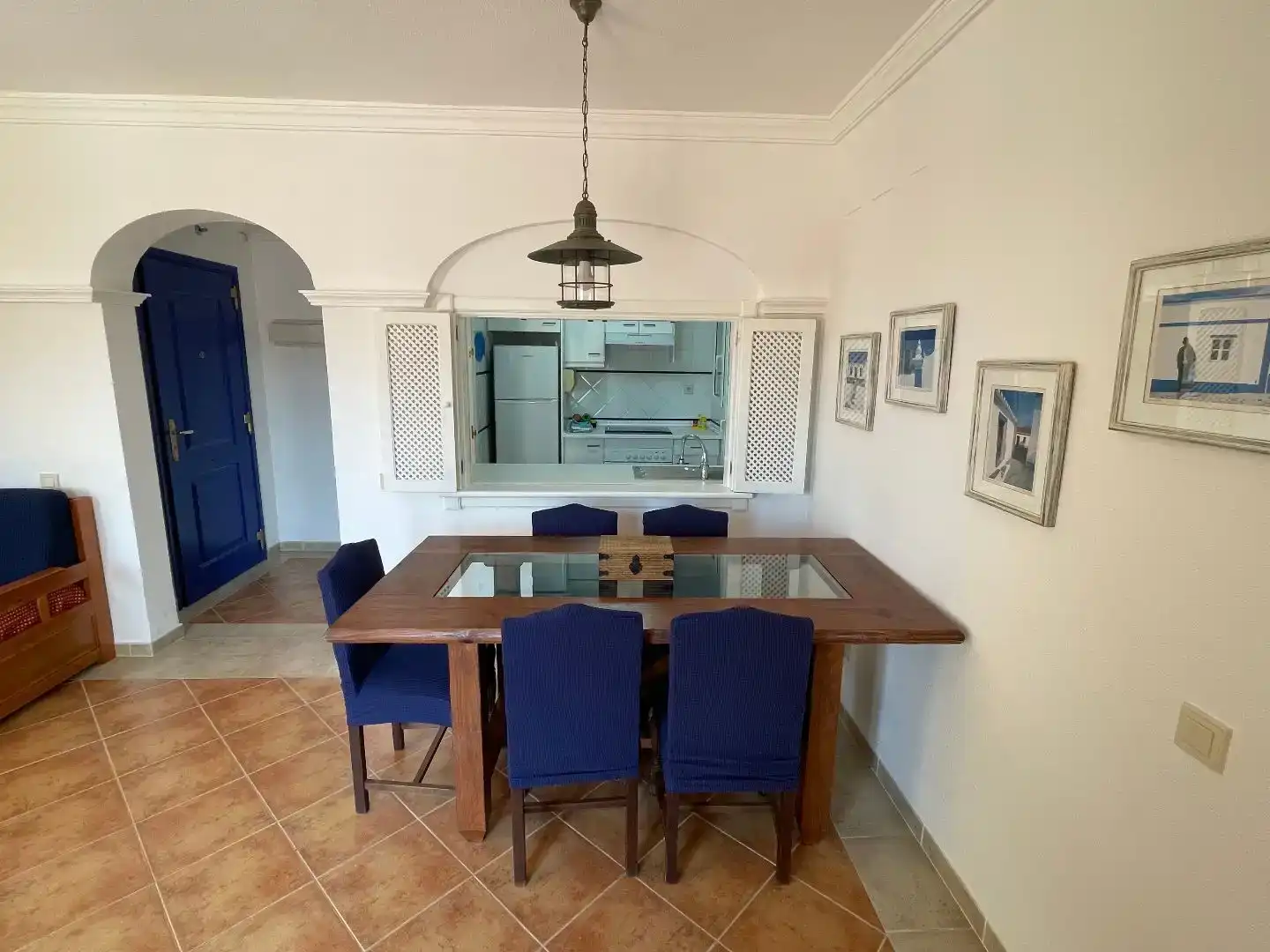 Dining room of Flat for rent in Ayamonte  with Air Conditioner, Private garden and Parquet flooring