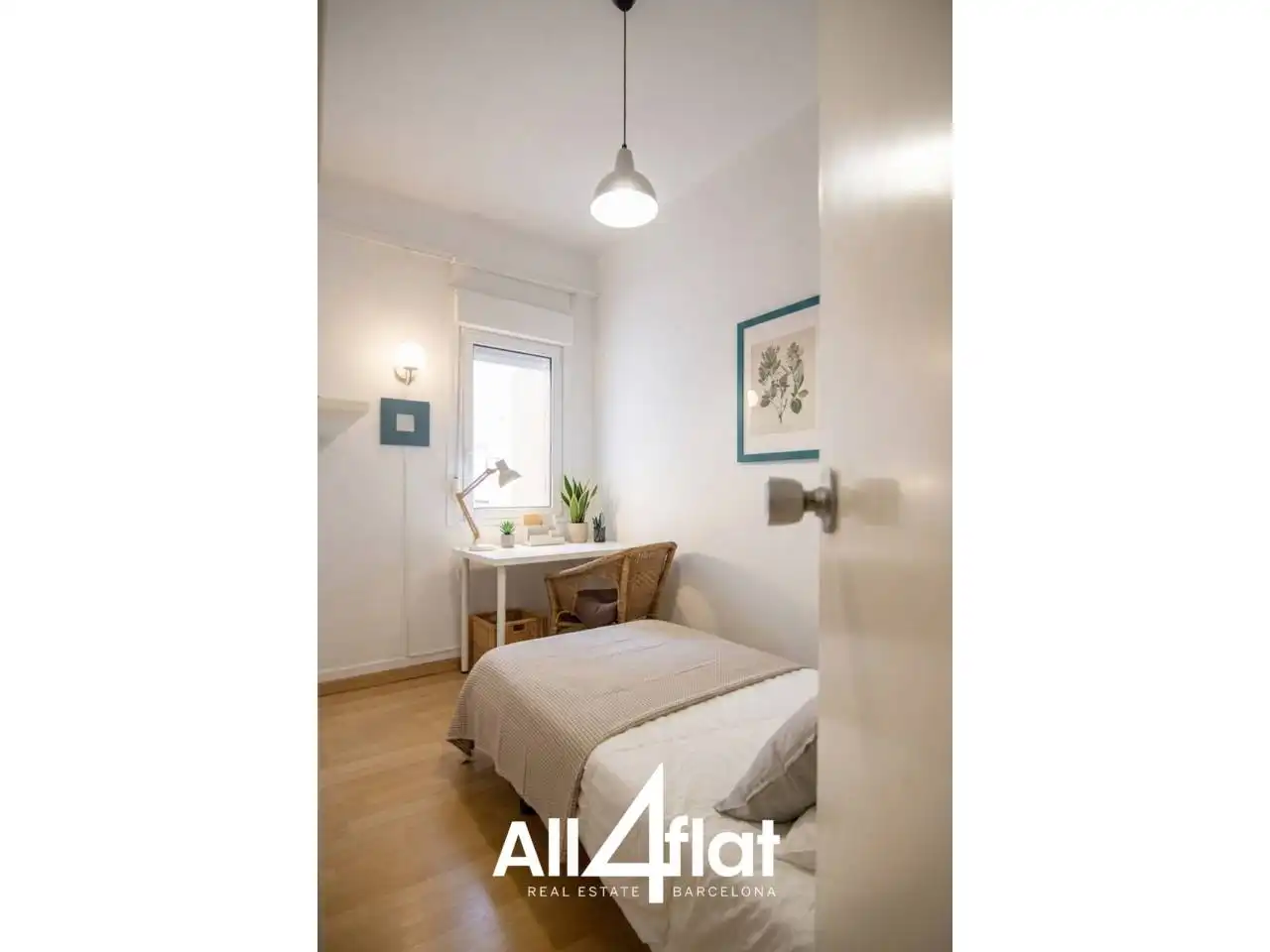 Schlafzimmer von Wohnung zur Miete in Barcelona mit Klimaanlage, Heizung und Parkett
