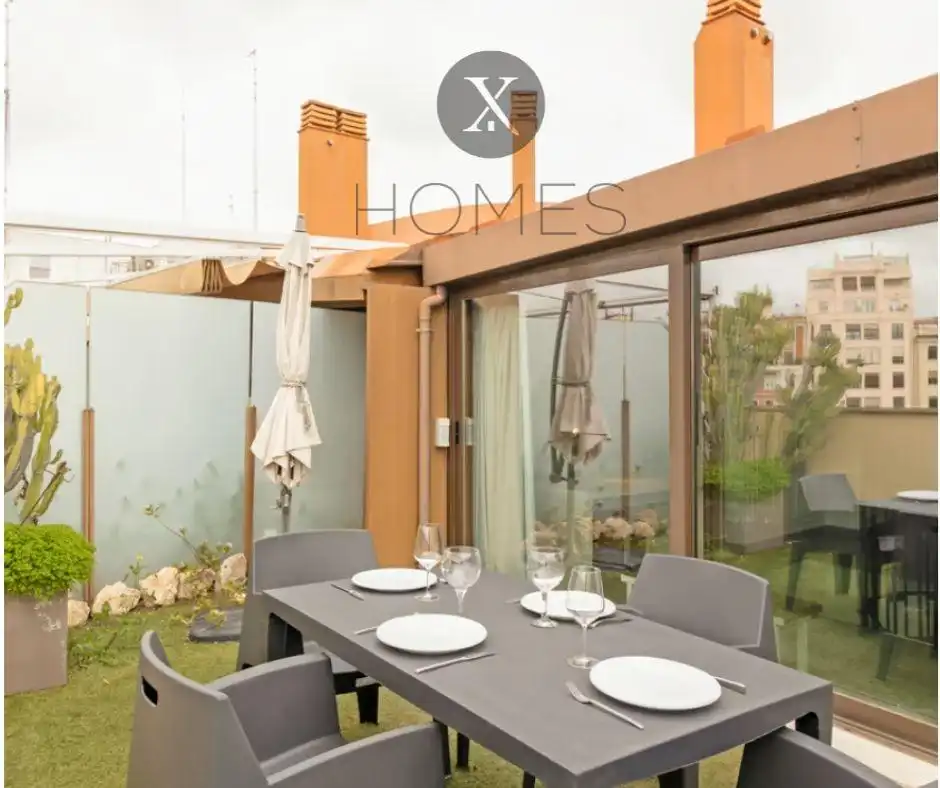 Terrasse von Maisonette zur Miete in Valencia mit Klimaanlage, Möbliert und Gemeinschaftspool