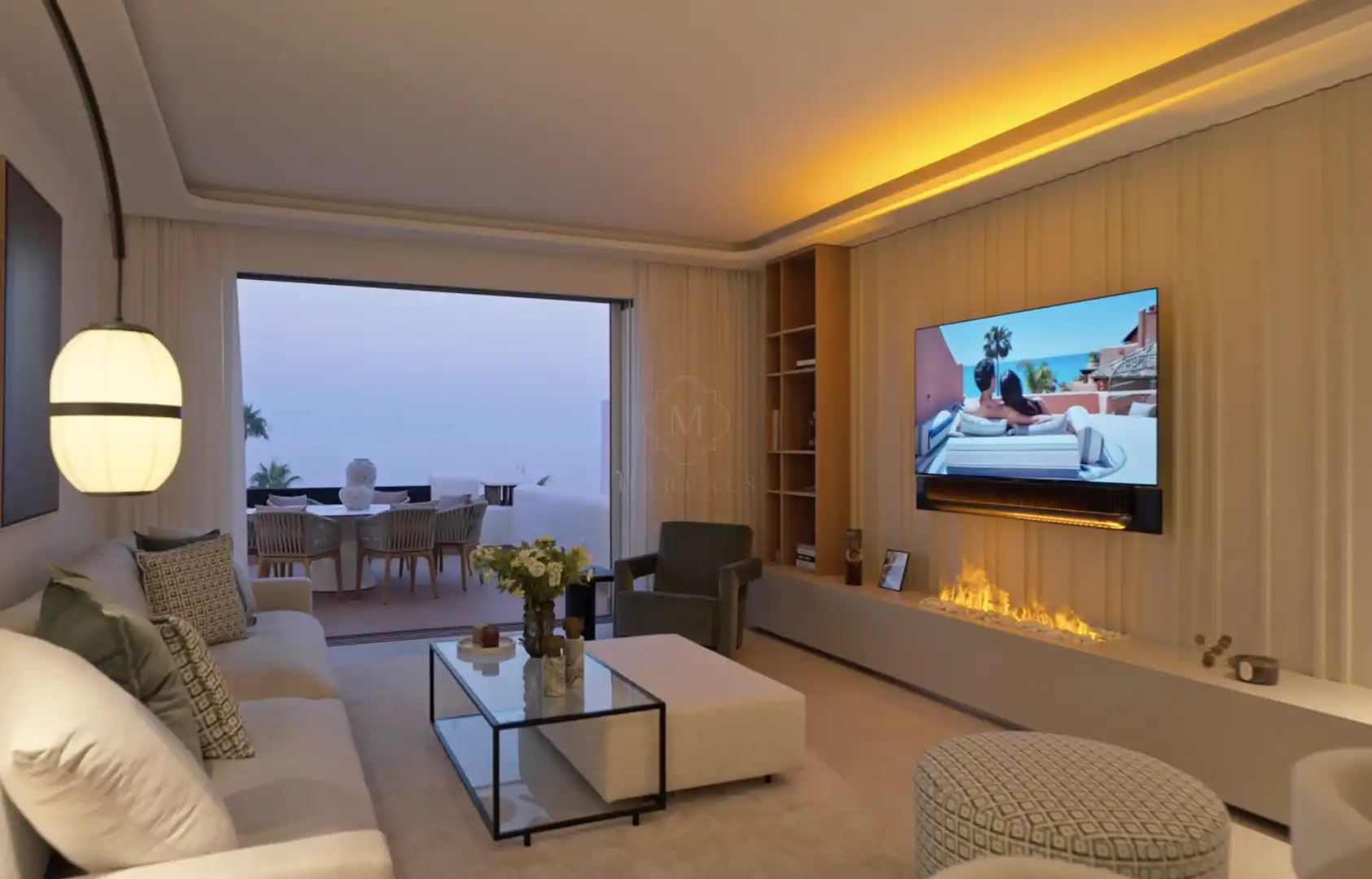 Sala de estar de Ático en venta en Estepona con Terraza, Piscina y Amueblado
