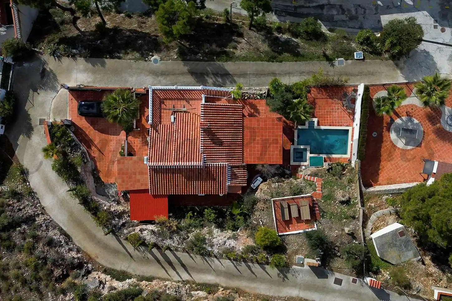 Vista exterior de Finca rústica en venda en Cómpeta amb Aire condicionat, Terrassa i Piscina