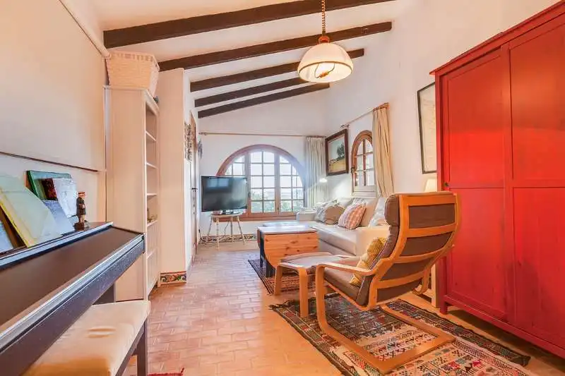 Sala d'estar de Finca rústica en venda en Teulada amb Jardí privat, Terrassa i Traster