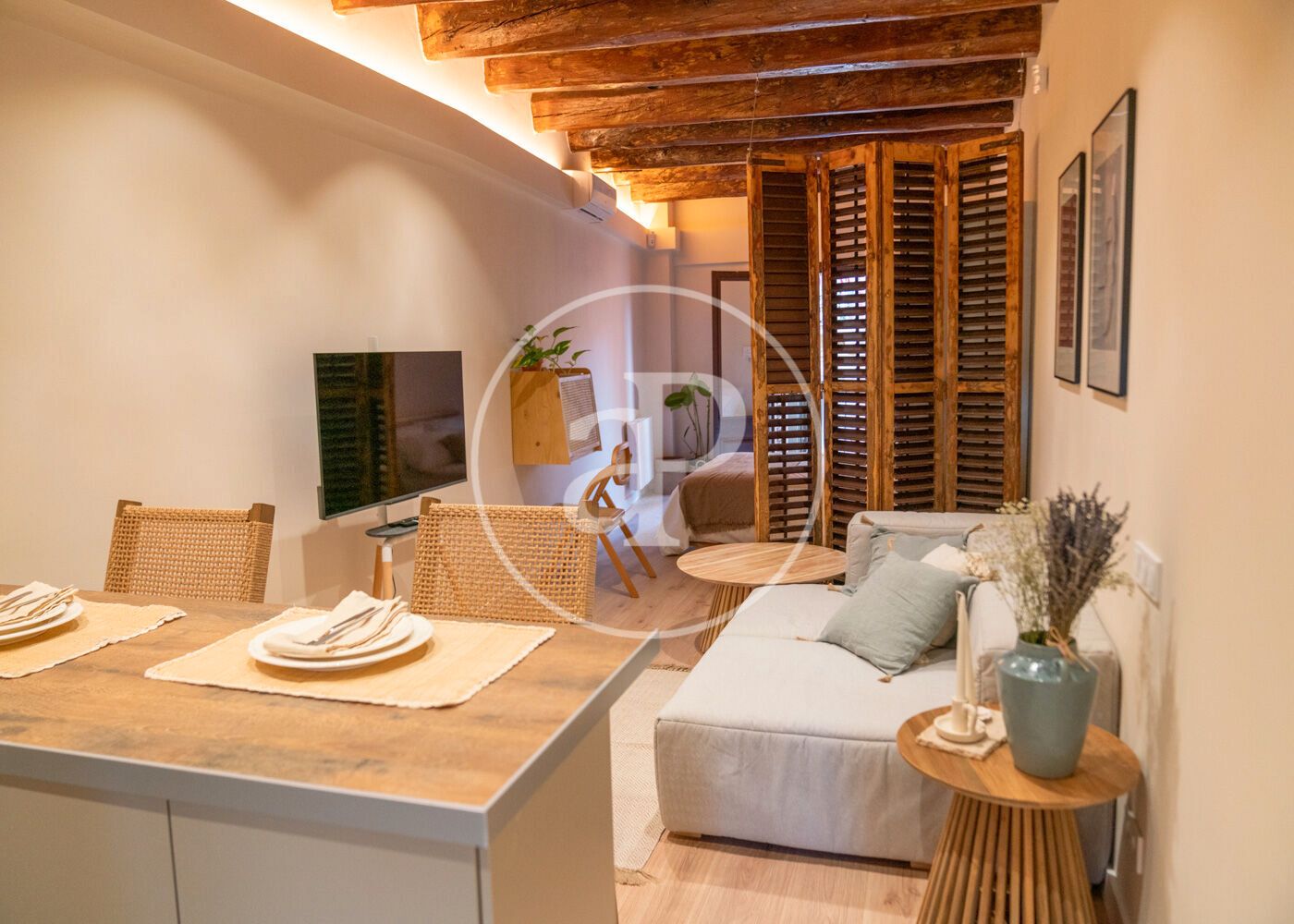 Sala d'estar de Pis en venda en  Barcelona Capital amb Aire condicionat, Calefacció i Moblat