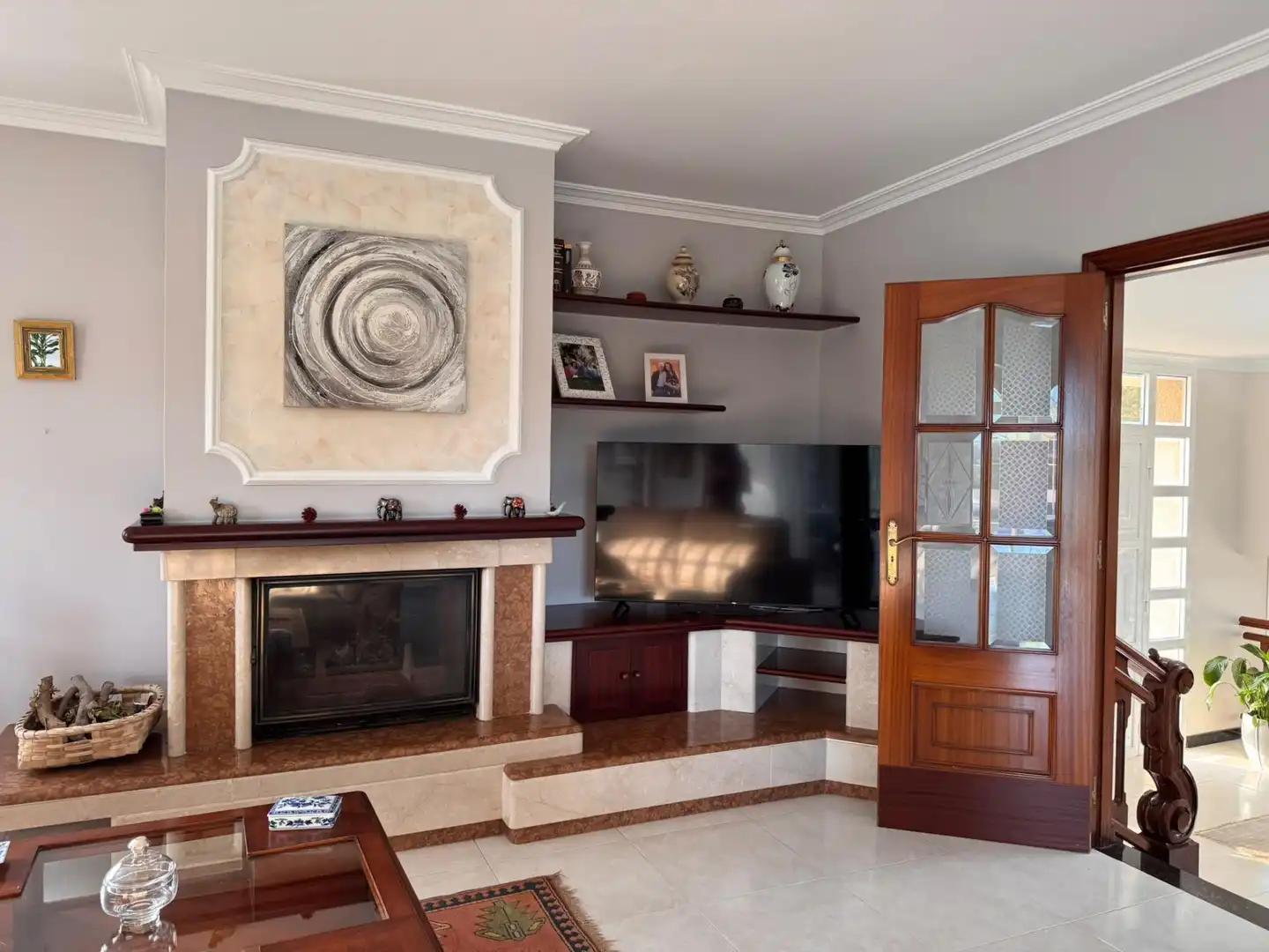 Sala de estar de Casa o chalet en venta en Barro con Calefacción, Jardín privado y Terraza