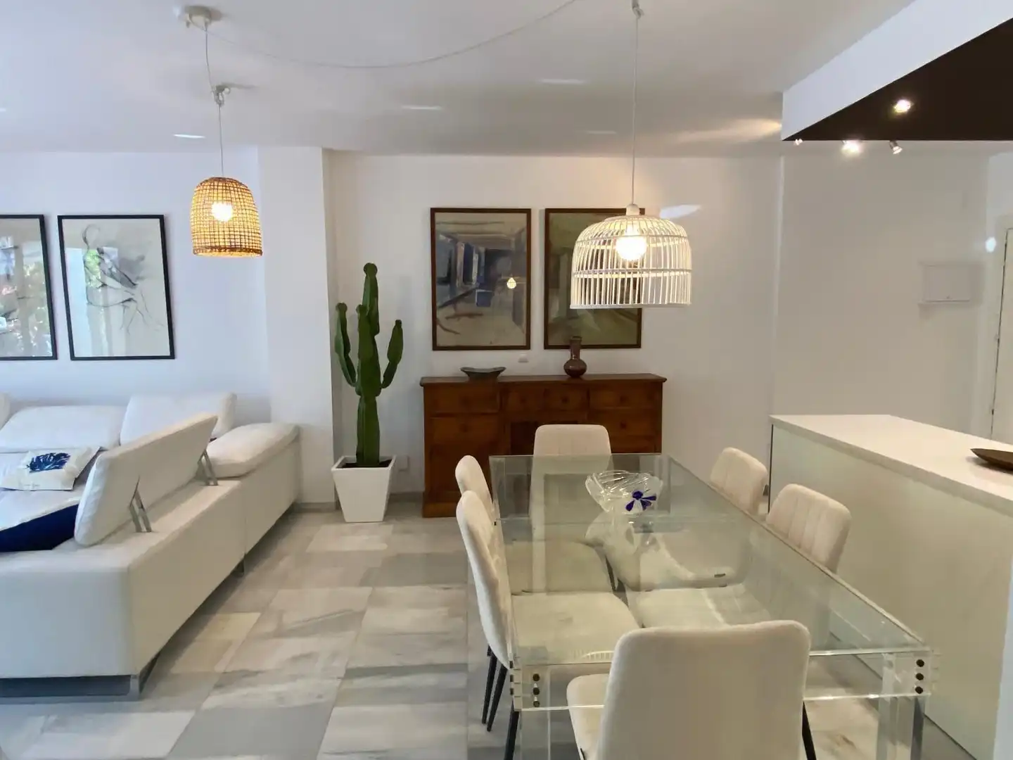 Dining room of Apartments for rent in Marbella  with Air Conditioner, Furnished and Washing machine