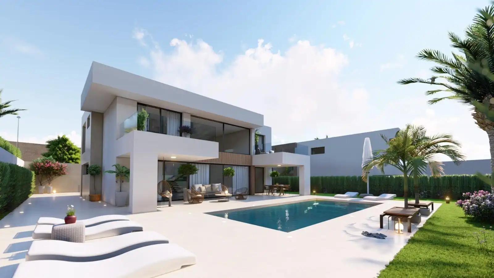 Vista exterior de Casa o chalet en venta en Manilva con Aire acondicionado, Terraza y Piscina