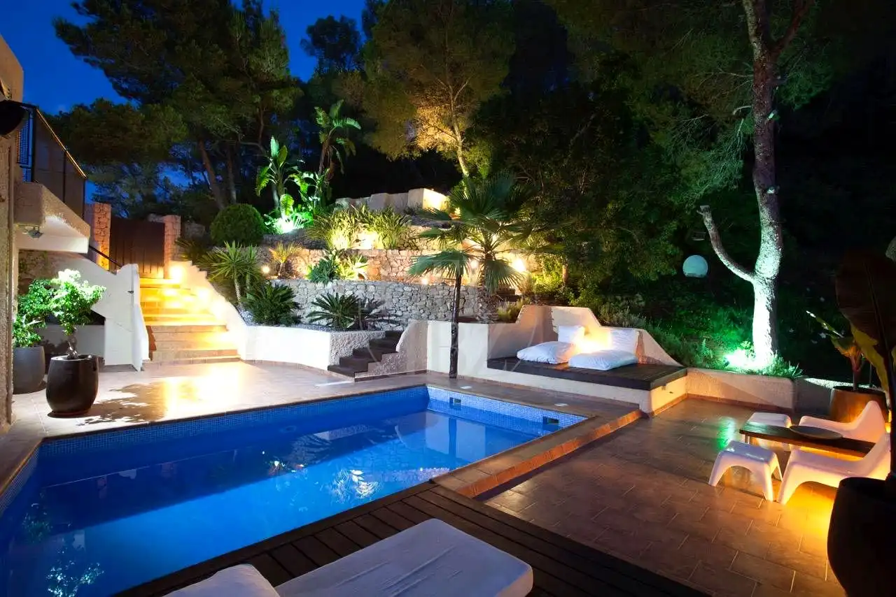 Terrassa de Casa o xalet de lloguer en Santa Eulària des Riu amb Aire condicionat, Jardí privat i Terrassa