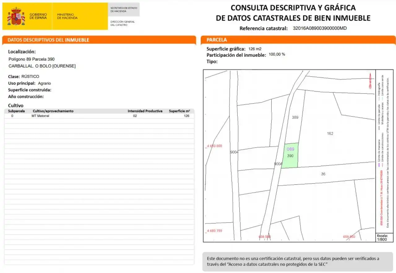 Vista exterior de Terreno en venta en O Bolo 