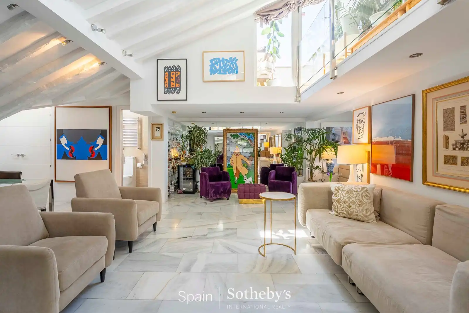 Sala de estar de Ático de alquiler en Madrid con Aire acondicionado, Calefacción y Terraza