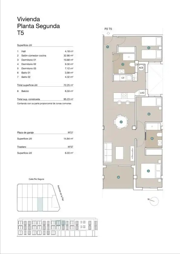 Piso en venta en Jacarilla con Terraza, Piscina y Piscina comunitaria