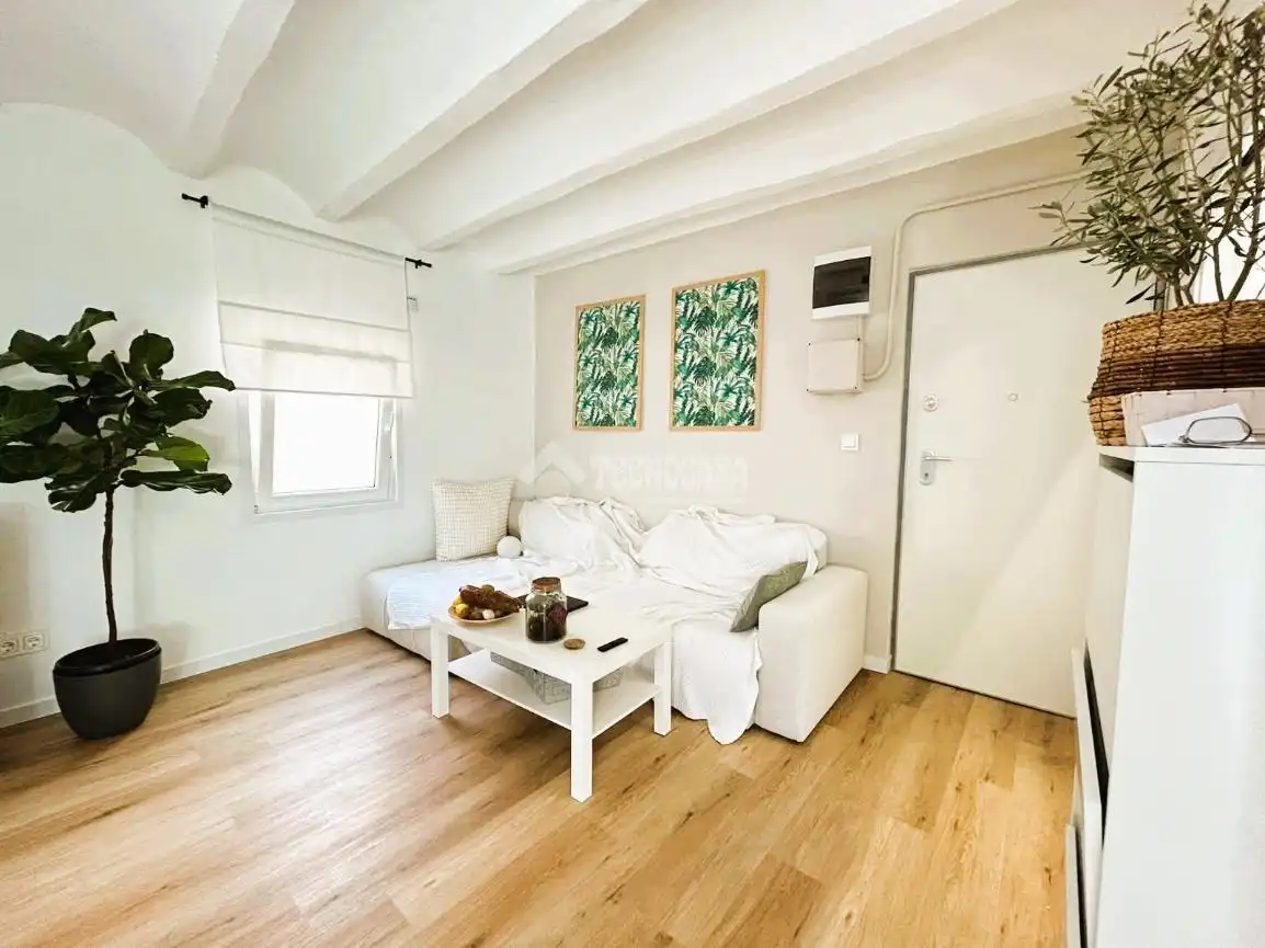 Sala de estar de Piso en venta en L'Hospitalet de Llobregat con Aire acondicionado, Terraza y Amueblado