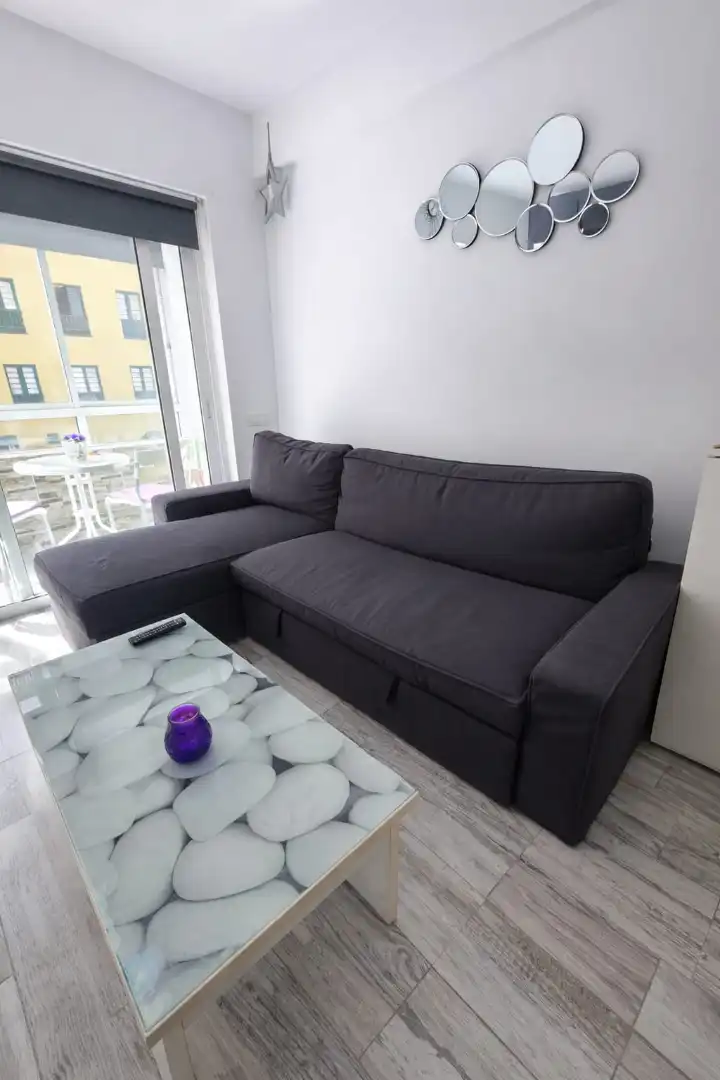Living room of Flat for rent in Puerto de la Cruz  with Furnished, Washing machine and Microwave