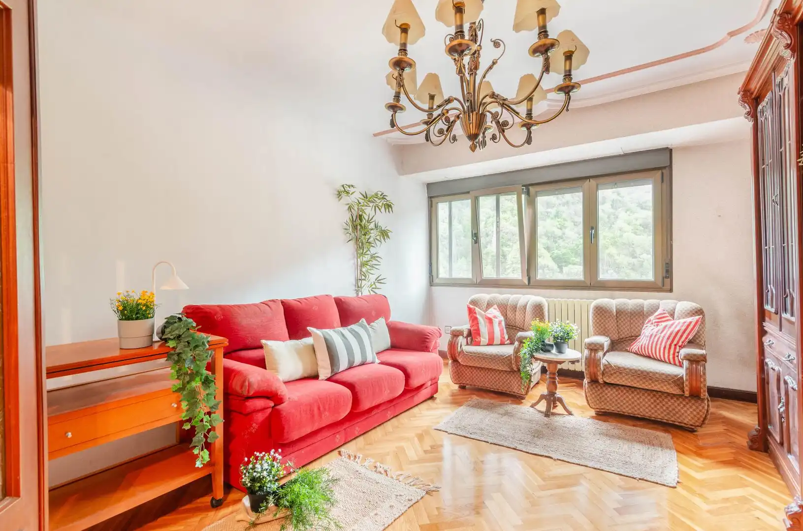 Living room of Flat for sale in Aller  with Heating, Storage room and Furnished