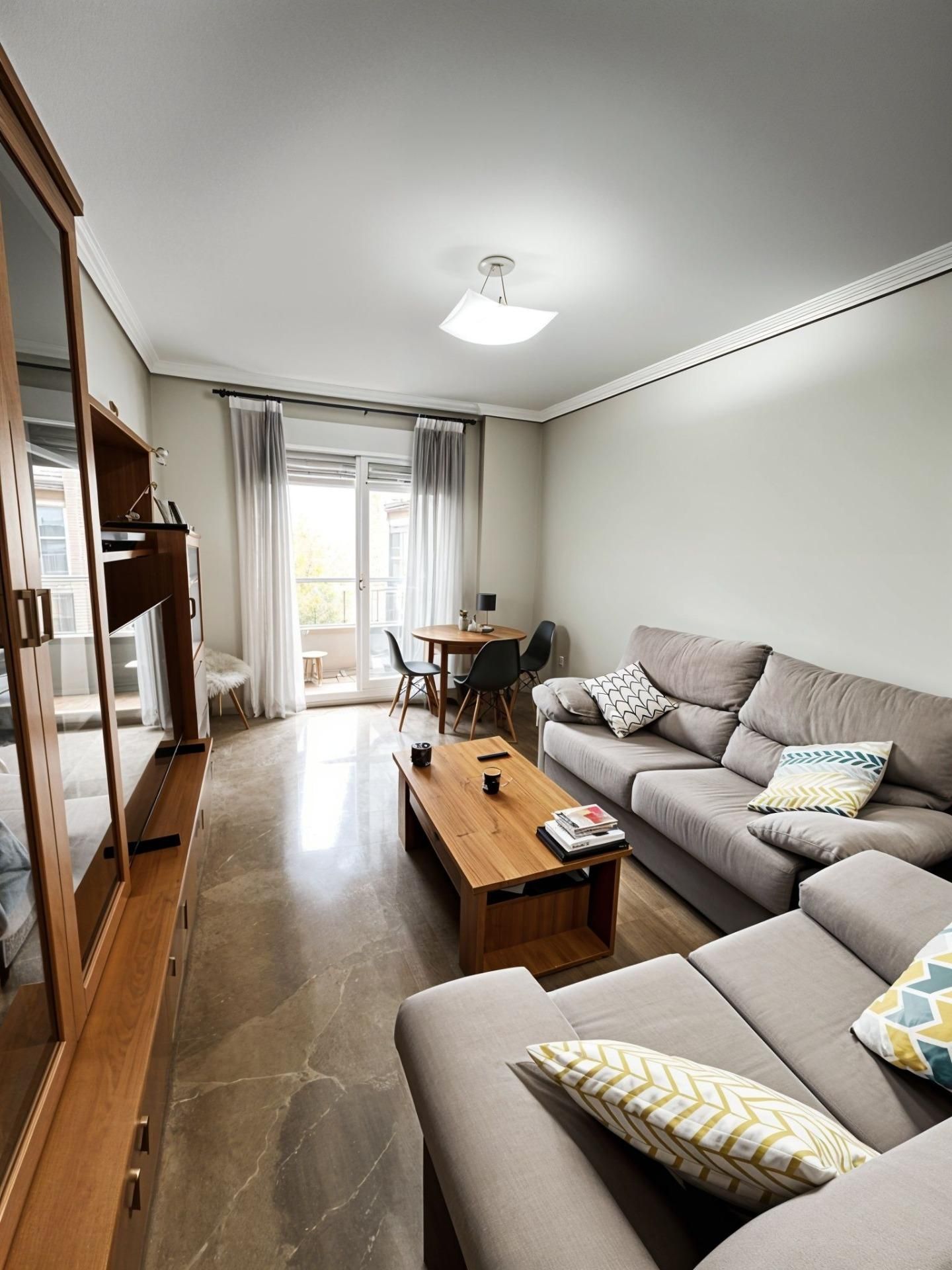 Living room of Flat for sale in  Albacete Capital  with Heating and Balcony