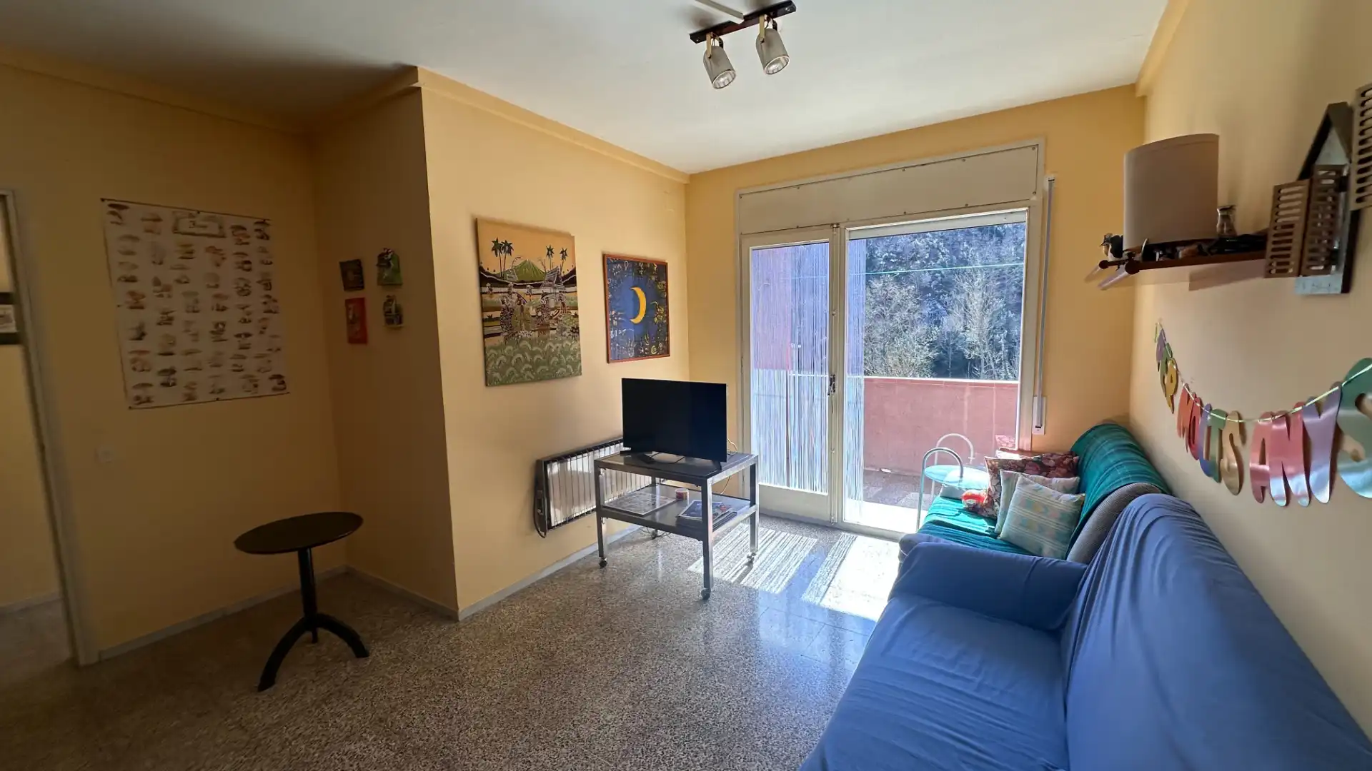 Living room of Flat for sale in Ribes de Freser  with Terrace, Furnished and Oven