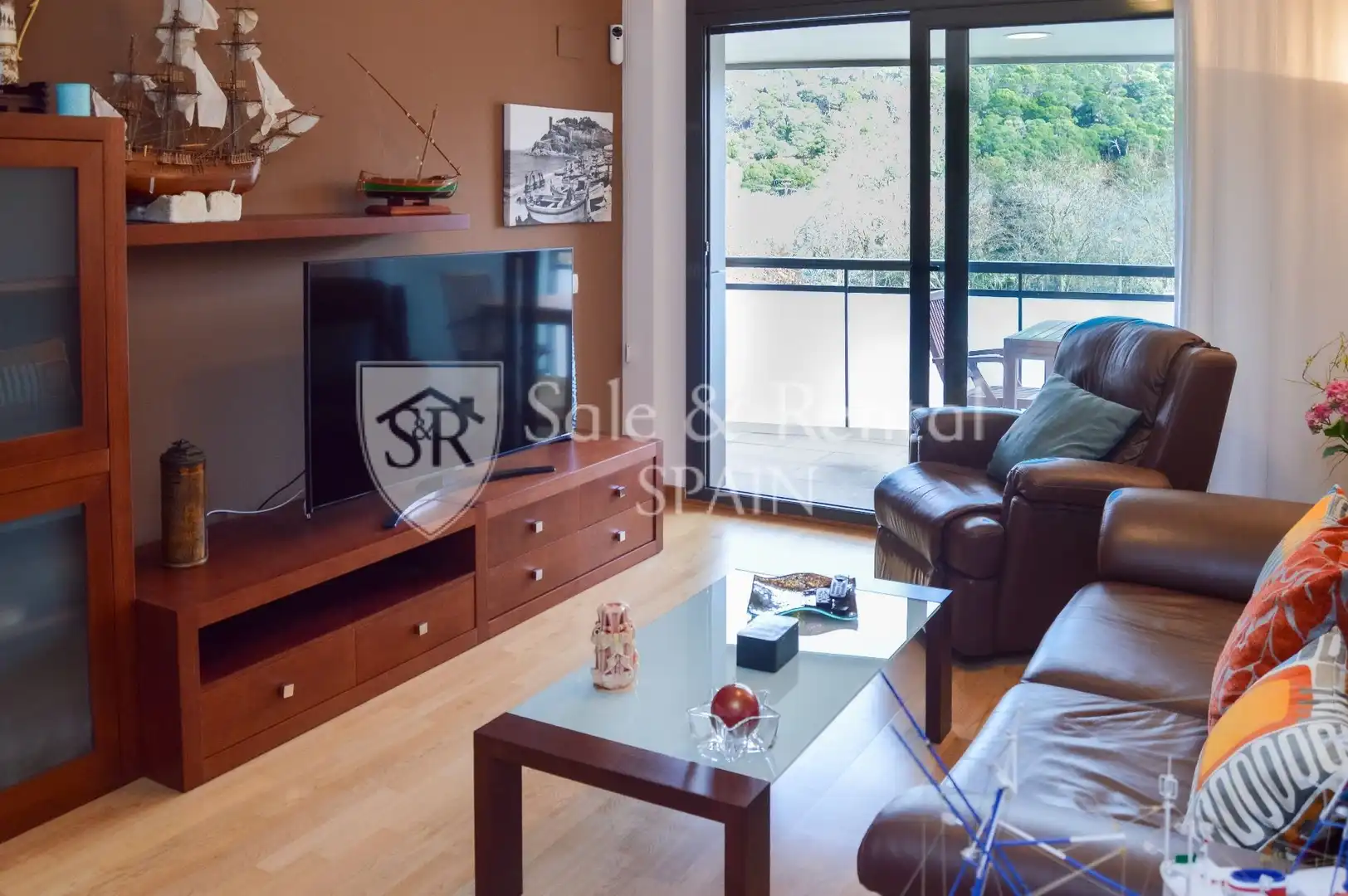 Wohnzimmer von Wohnung zum Verkauf in Tossa de Mar mit Klimaanlage, Heizung und Terrasse