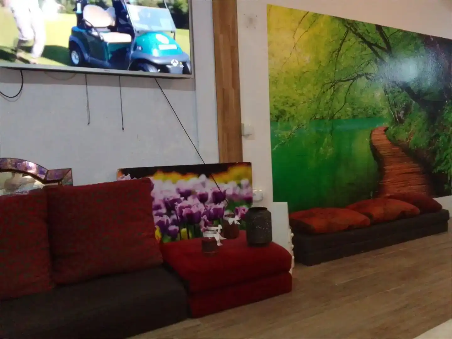 Sala de estar de Estudio de alquiler en Benidorm con Jardín privado, Piscina y Amueblado