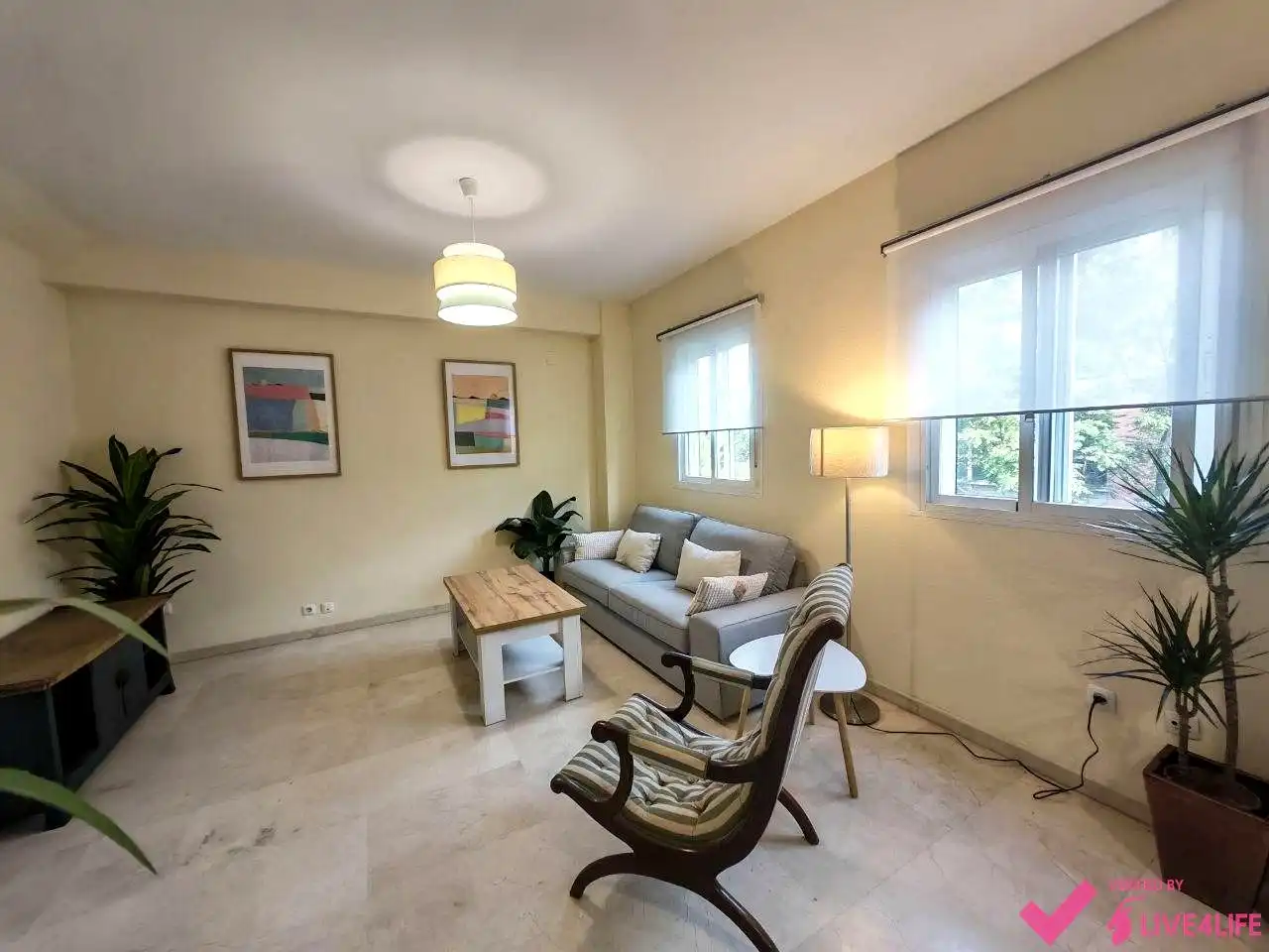 Wohnzimmer von Maisonette zur Miete in Sevilla mit Klimaanlage, Terrasse und Möbliert